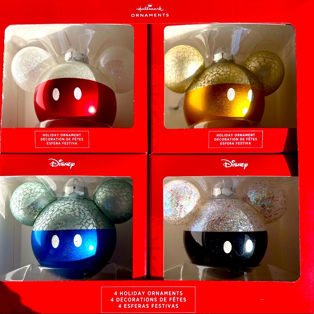 Hallmark Disney Mickey Mousey Christmas Ornament: Set of 4